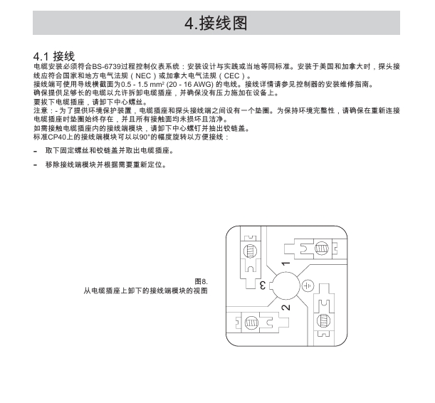 棋牌平台CP40电导率感应器接线图