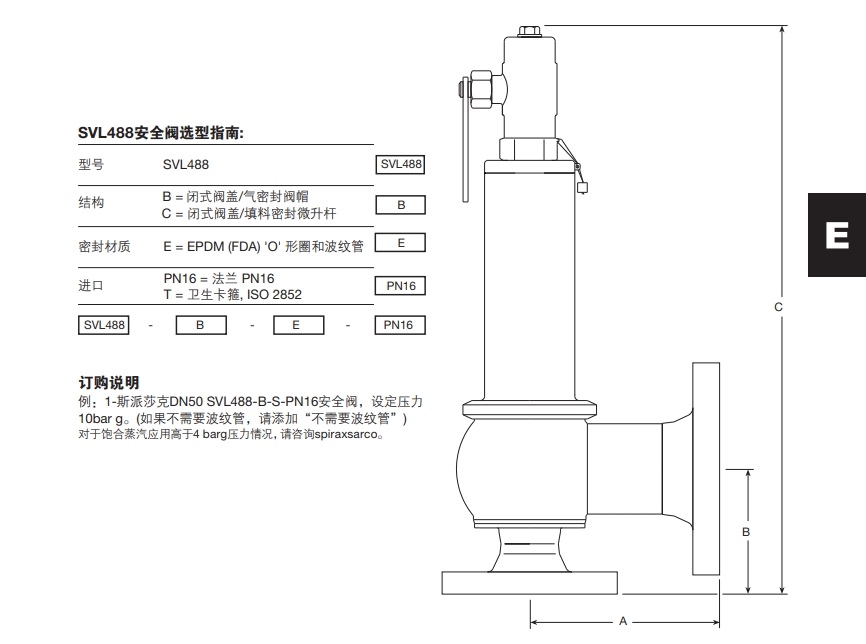 SVL488安全阀铭牌详解