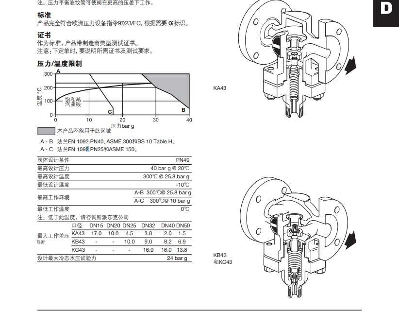 KA43,KB43和KC43 技术参数