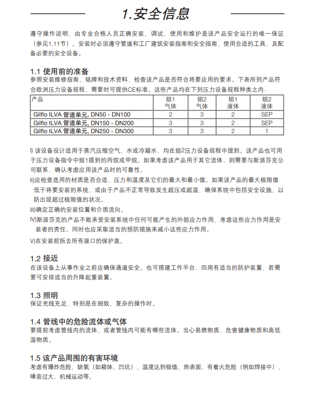 棋牌平台Gilflo ILVA 流量计安全信息