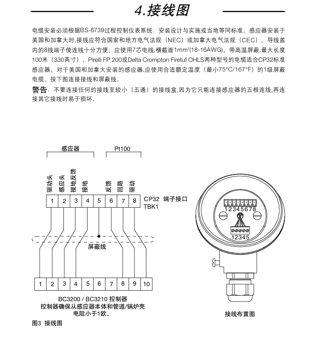 棋牌平台CP32电导率感应器接线图