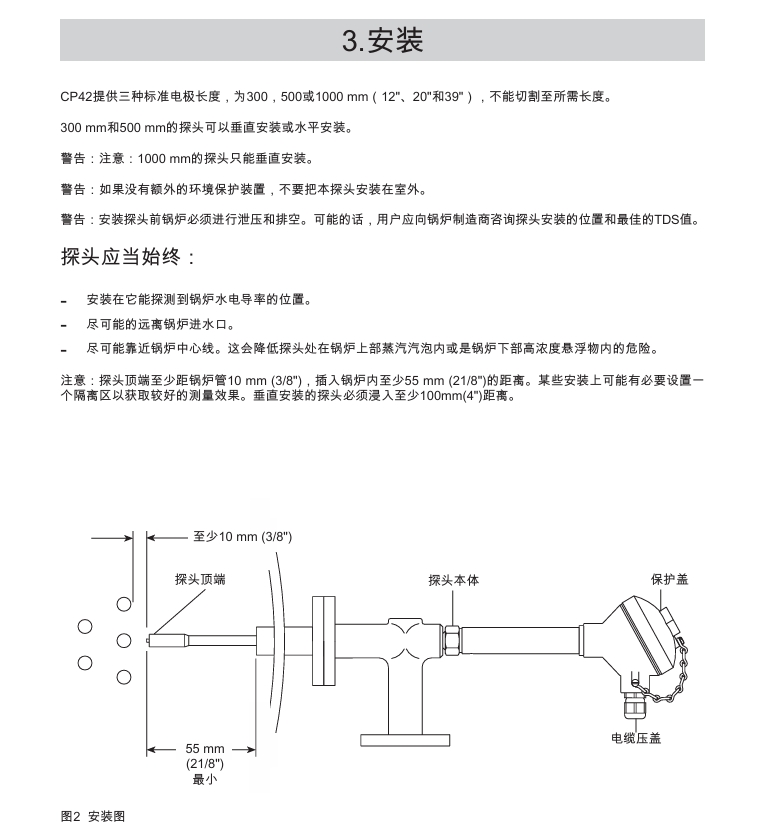 棋牌平台CP42电导率感应器安装步骤
