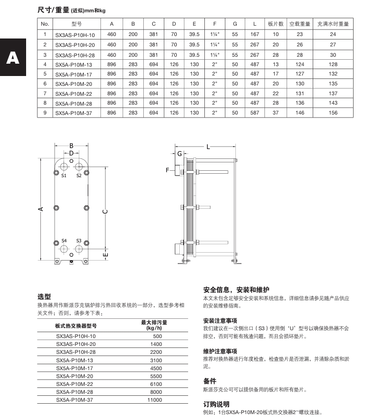 棋牌平台SX3和SX5板式换热器尺寸选型