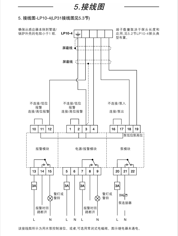 棋牌平台LC1300液位控制器接线图1