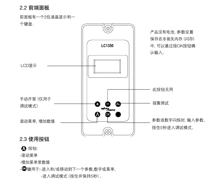 棋牌平台LC1350液位控制器面板显示