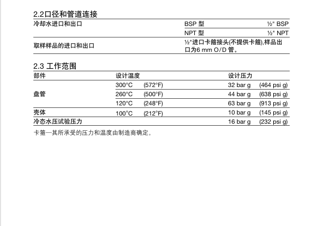 棋牌平台SSC20 洁净型取样冷却器安装使用说明书