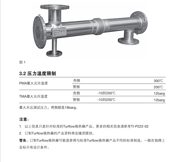 棋牌平台EVC Turflow 换热器技术参数